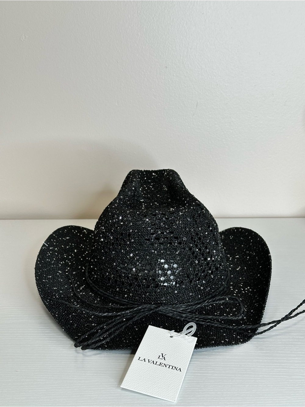 La Valentina Black Sequin Cowboy Hat - Picture 3 of 5